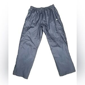 Vintage Starter Track Pants Men's Large Navy White Baggy Relaxed Ankle Zip Y2K